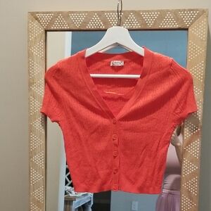 Free People Red Knit Crop Top
